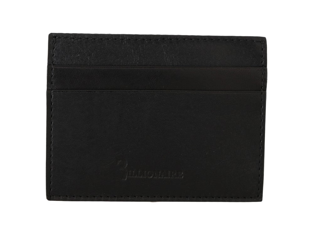 Portefeuille porte-cartes en cuir noir