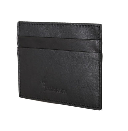 Portefeuille porte-cartes en cuir noir