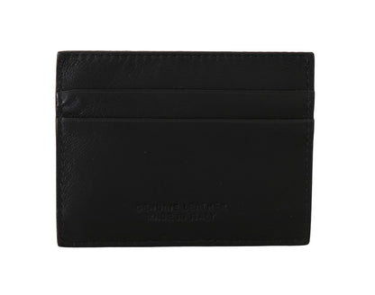 Portefeuille porte-cartes en cuir noir