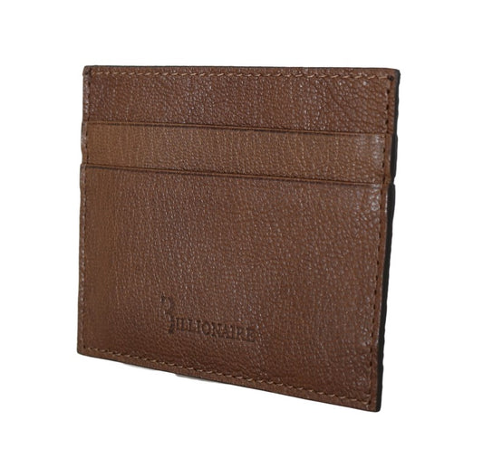 Portefeuille porte-cartes en cuir marron