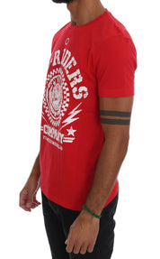 Chic Red 'RIDERS' Motive Crewneck Tee