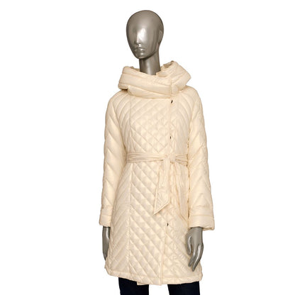 Beige Polyester Women Coat