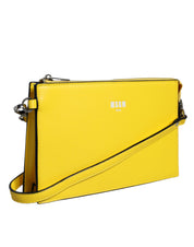 Yellow Leather Logo Crossbody Sling Shoulder Bag