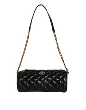 Black Mini Quilted Lambskin Leather Crossbody Sling Bag