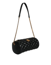 Black Mini Quilted Lambskin Leather Crossbody Sling Bag