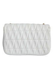 White Mini Nappa Leather Crossbody Shoulder Bag