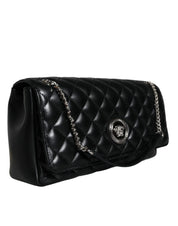 Black Quilted Lambskin Leather Crossbody Shoulder Bag