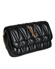 Black Mini Nappa Leather Crossbody Shoulder Bag