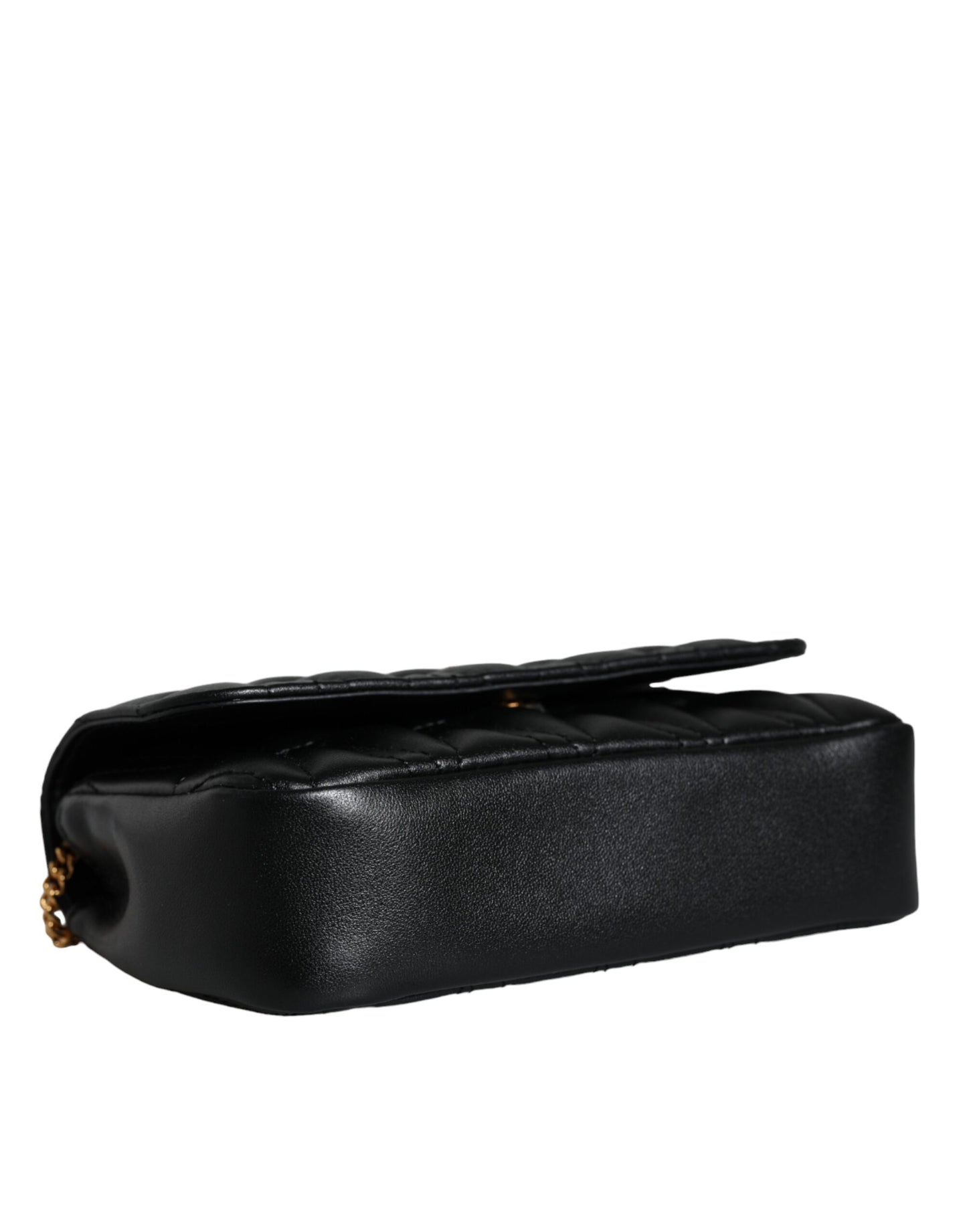 Black Mini Nappa Leather Crossbody Shoulder Bag