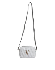 White Quilted Nappa Leather Crossbody Shoulder Bag