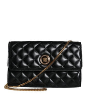 Black Quilted Nappa Leather Crossbody Shoulder Bag