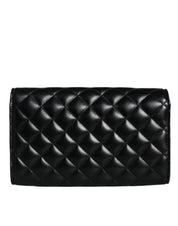 Black Quilted Nappa Leather Crossbody Shoulder Bag