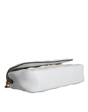 White Quilted Nappa Leather Crossbody Shoulder Bag