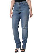 Blue Washed High Waisted Skinny Women Denim Jeans