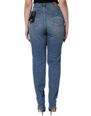 Blue Washed High Waisted Skinny Women Denim Jeans