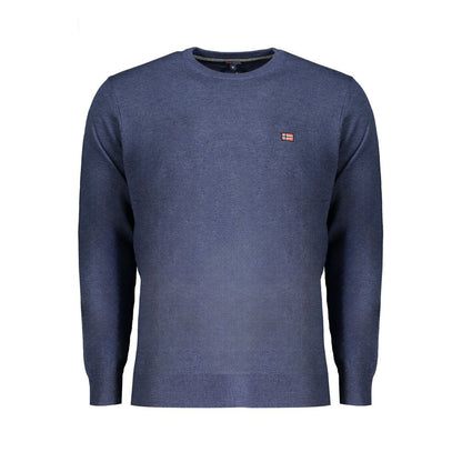 Blue Wool Men Sweater