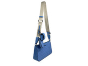 Michael Kors Jet Set Signature PVC Crossbody Tech Attachment Bag Purse Blue