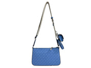 Michael Kors Jet Set Signature PVC Crossbody Tech Attachment Bag Purse Blue