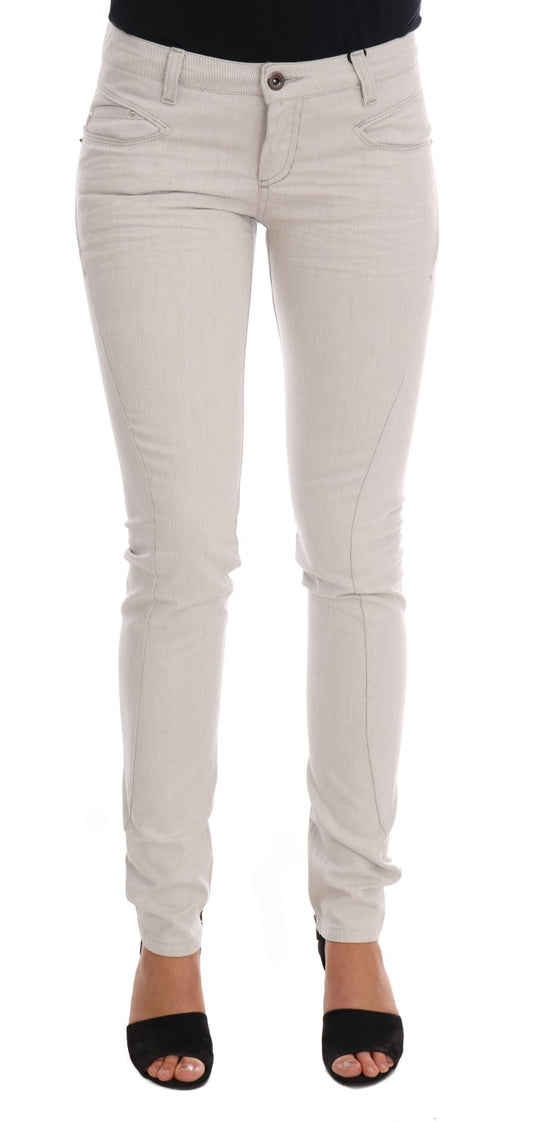 Jean slim stretch en coton blanc