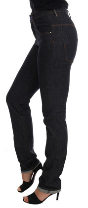 Blaue Slim-Fit-Jeans aus Baumwollstretch