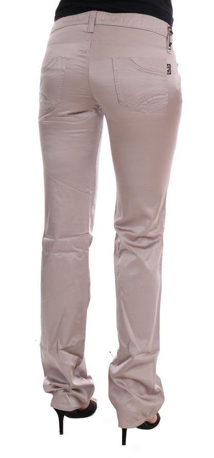 Jean slim en coton beige