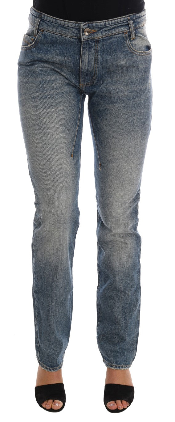 Blaue Stretch-Denim-Jeans aus Baumwolle