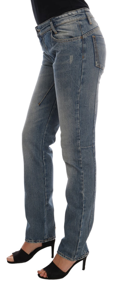 Blaue Stretch-Denim-Jeans aus Baumwolle