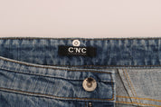 Chic Blue Slim Fit Designer Jeans