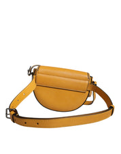 Light Brown Leather Logo Waist Strap Sling Bag