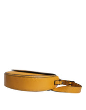 Light Brown Leather Logo Waist Strap Sling Bag