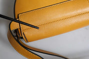 Light Brown Leather Logo Waist Strap Sling Bag