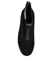 Black White Neoprene Takeshi Mid Calf Boots Shoes
