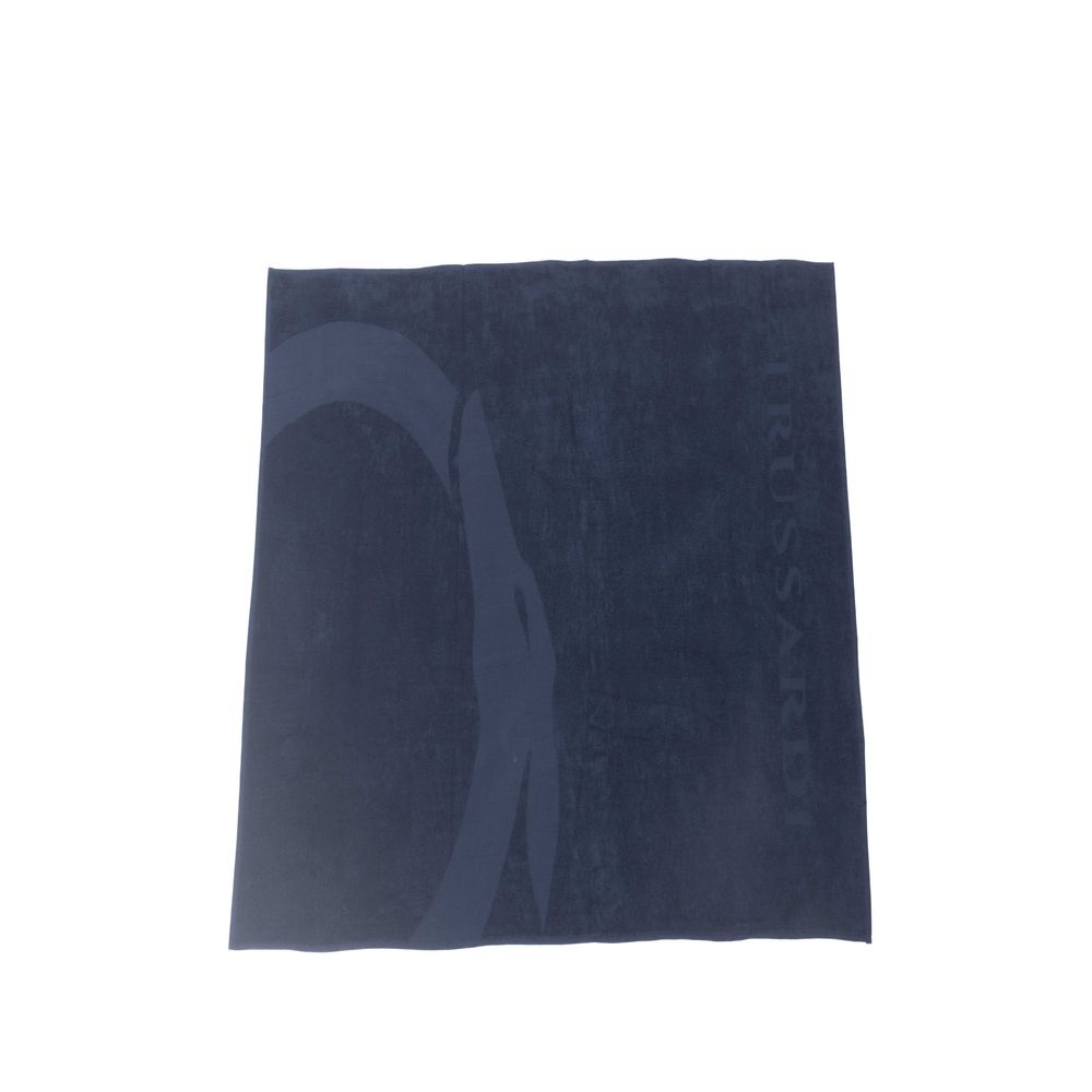 Blue Cotton Men Beach Towel