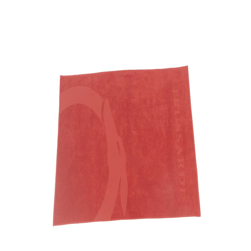 Red Cotton Men Beach Towel