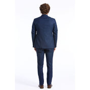 Blue Wool Men Suit