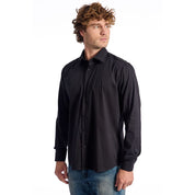 Black Cotton Men Shirt