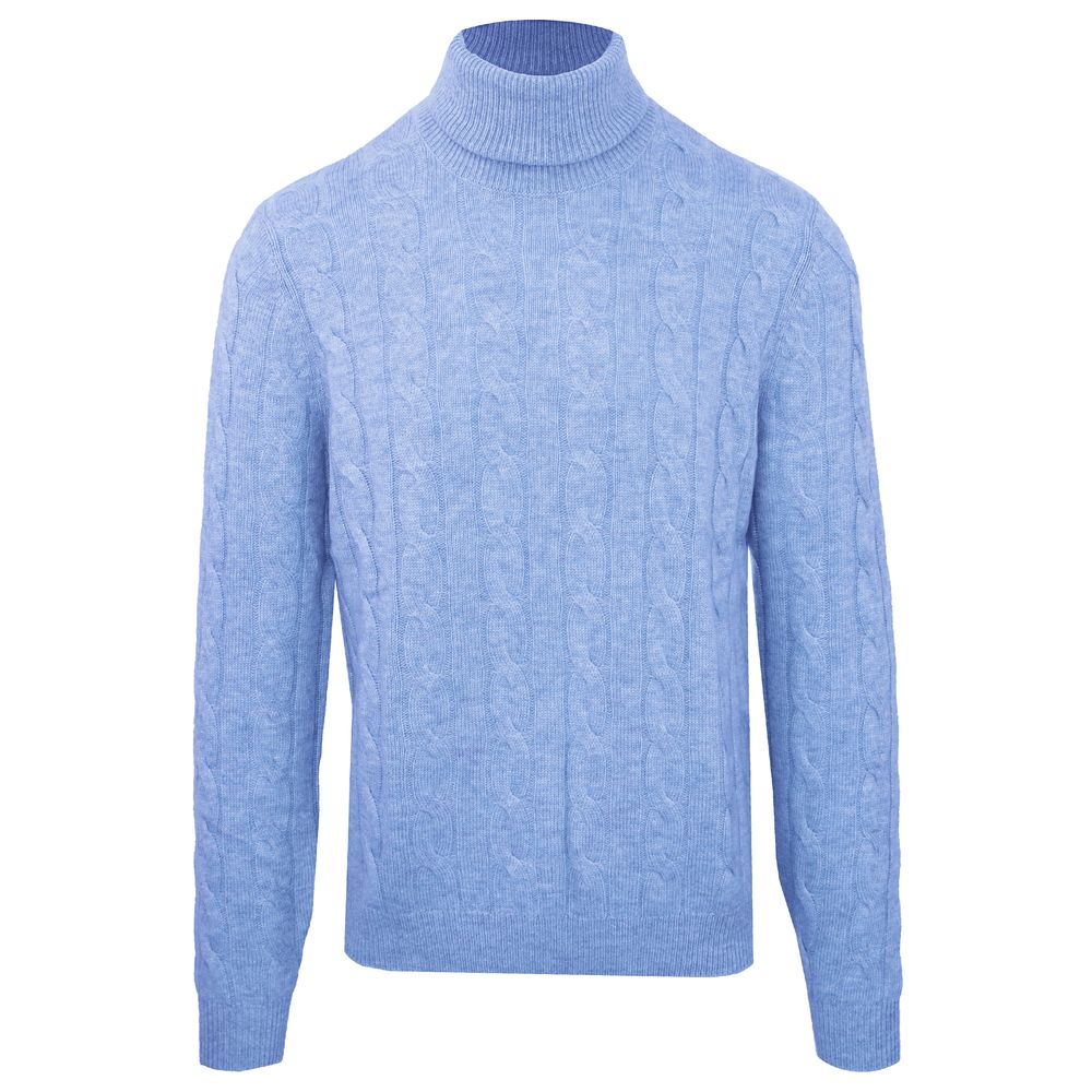 Light Blue Wool Men Sweater