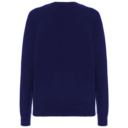 Blue Wool Men Turtleneck Sweater