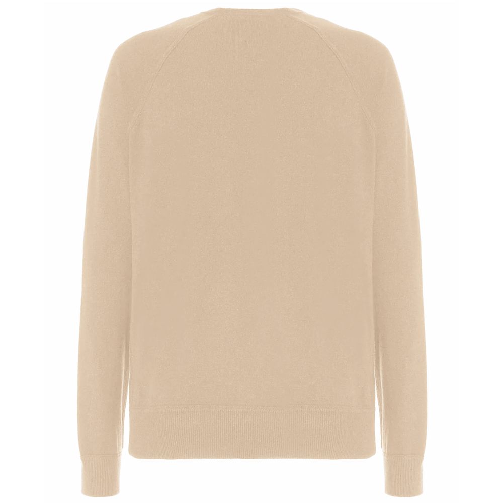 Beige Wool Men Sweater