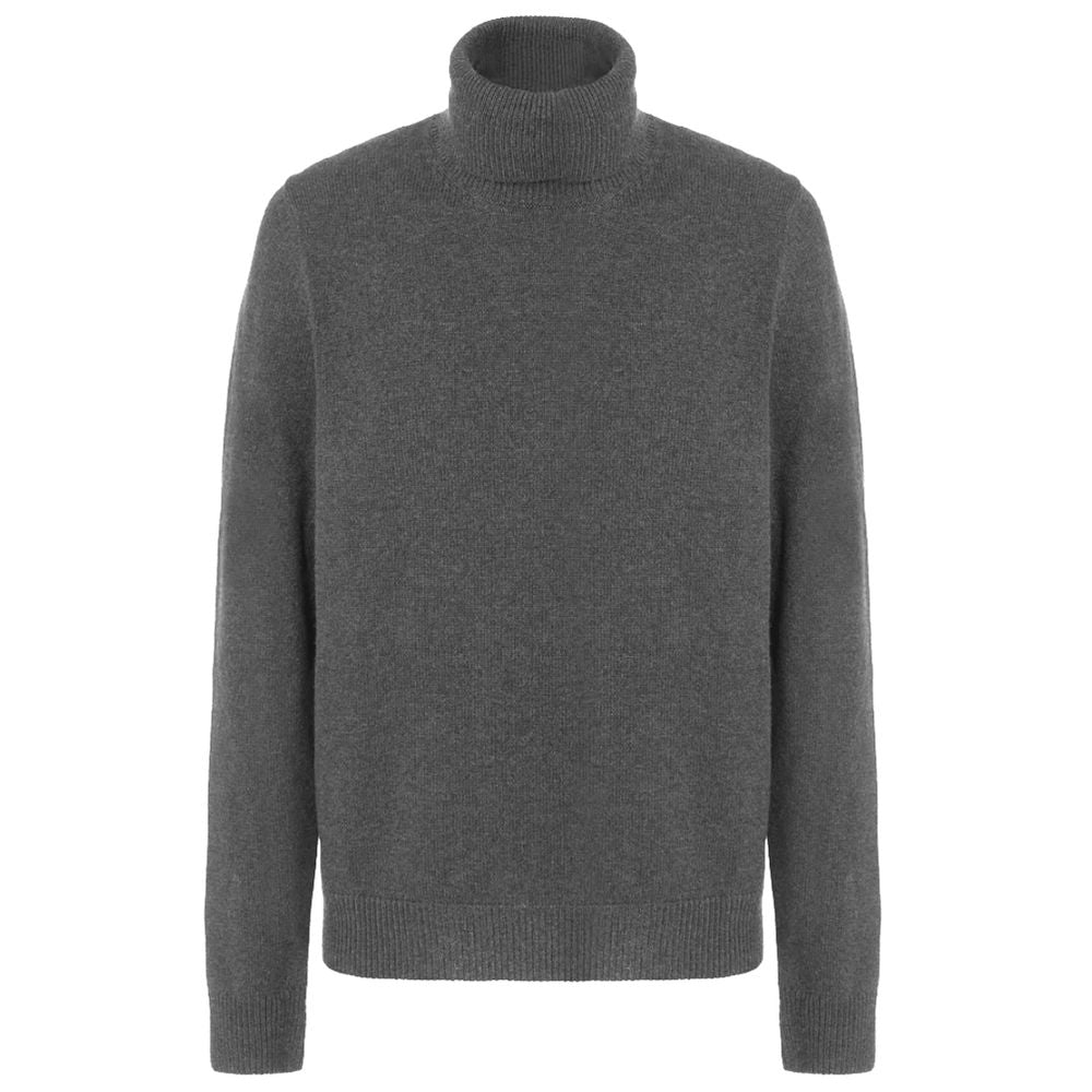 Gray Wool Men Turtleneck Sweater