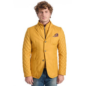 Yellow Viscose Men Jacket