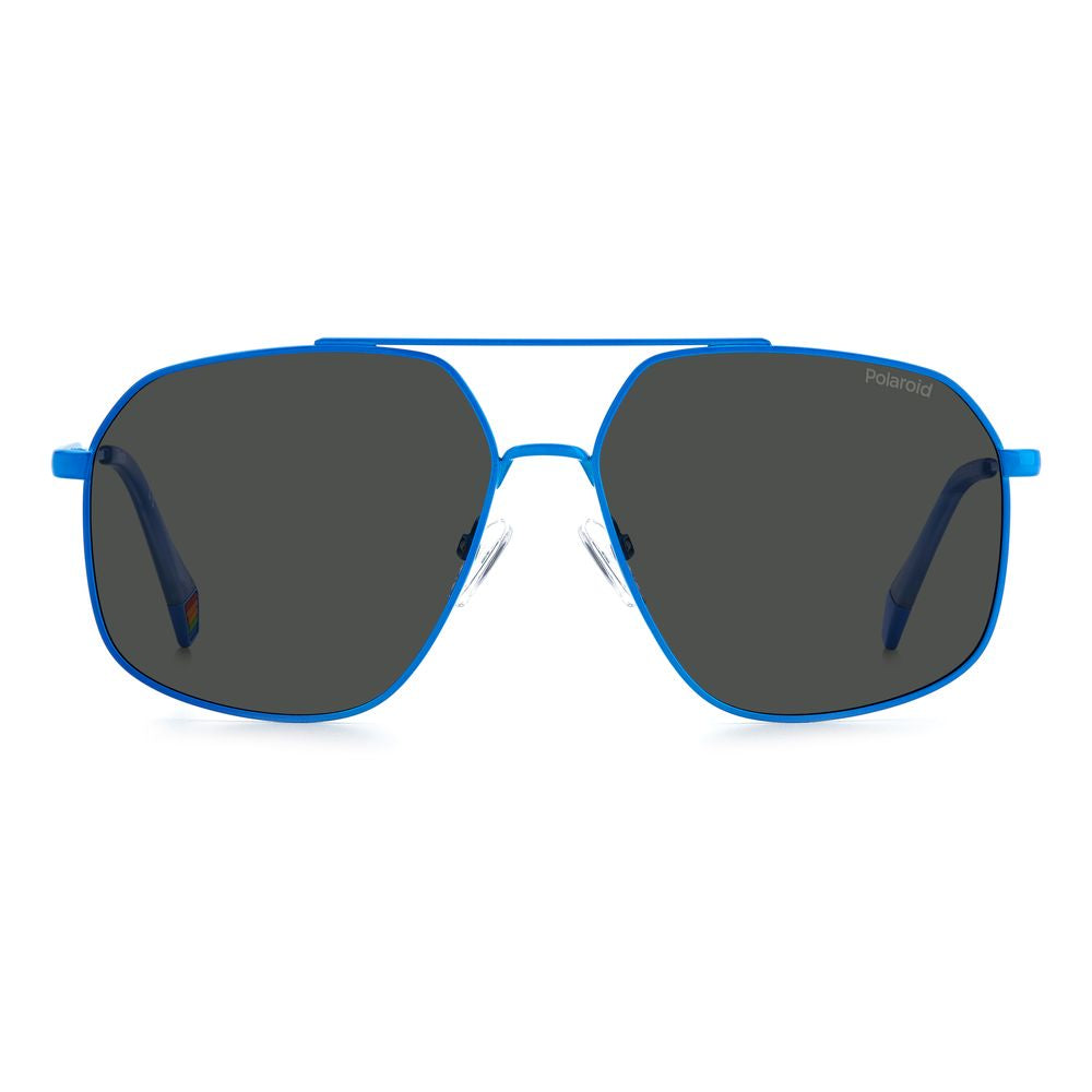 Blue Stainless Steel Sunglasses