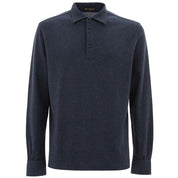 Blue Cotton Polo Shirt