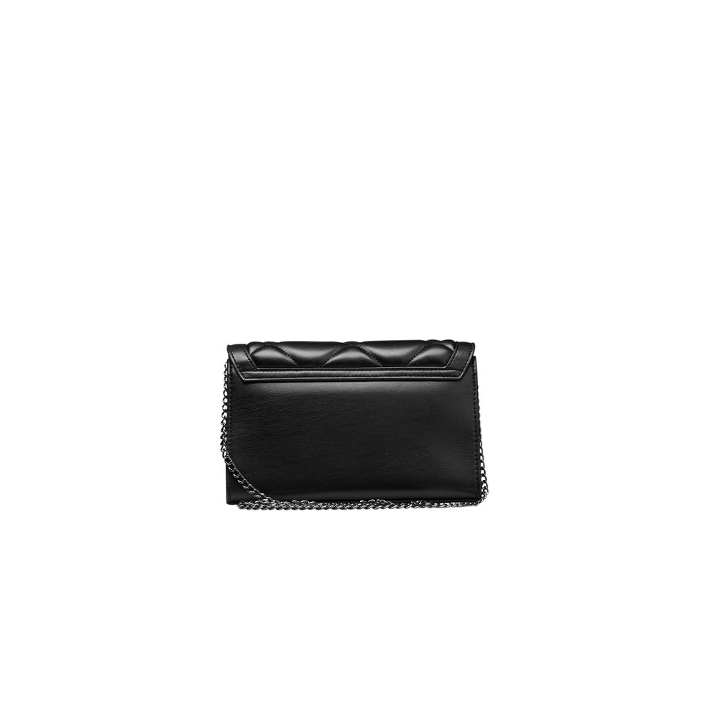 Black Polyethylene Women Crossbody Bag