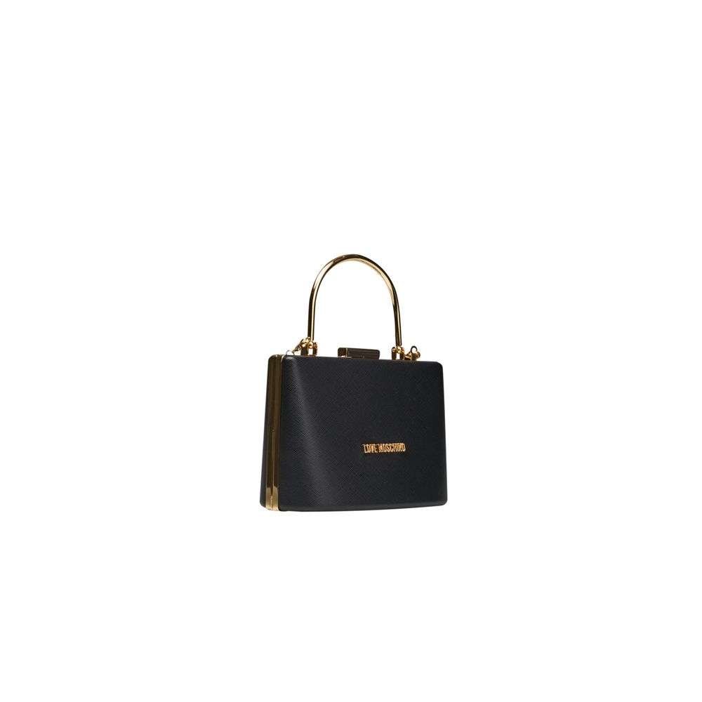 Black Polyethylene Women Handbag