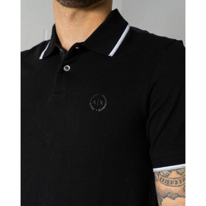 Black Cotton Polo Shirt