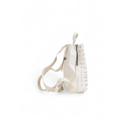 Beige Polyethylene Backpack