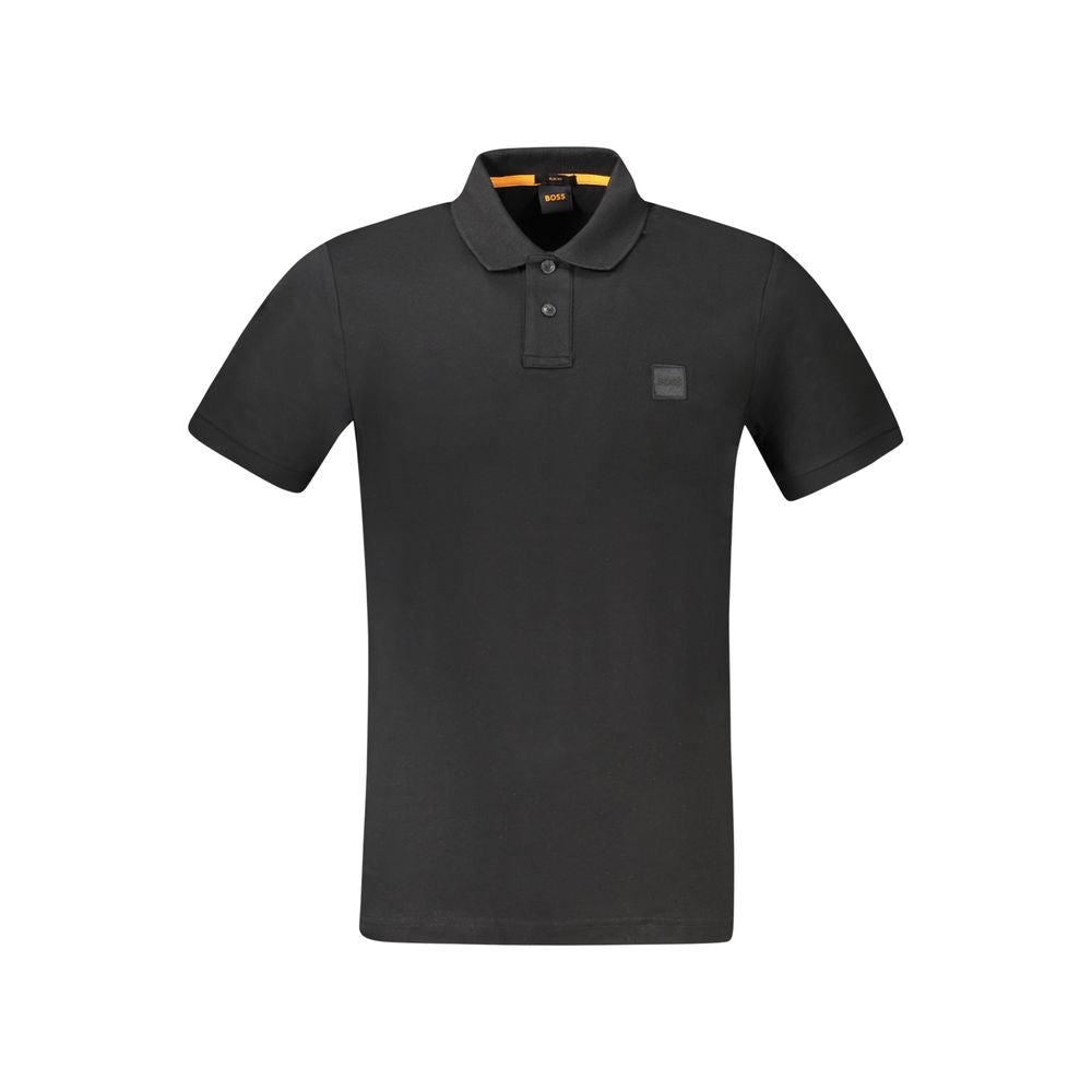 Black Cotton Polo Shirt