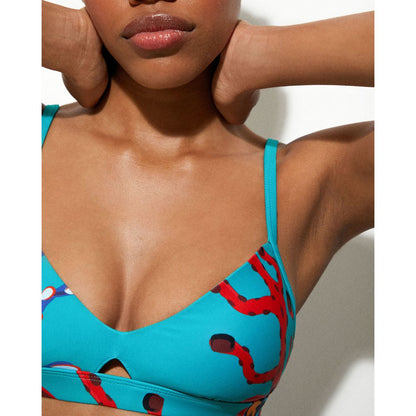 Turquoise Polyester Swimwear