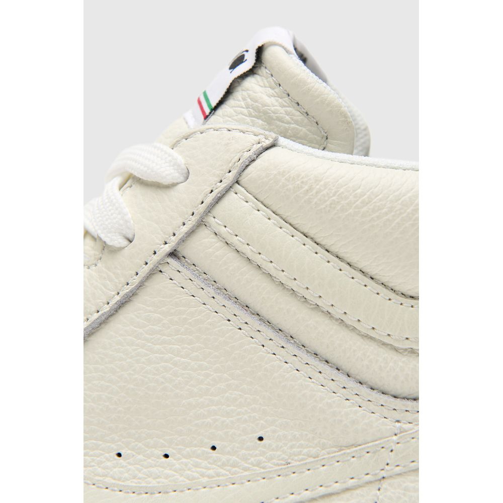 White Synthetic Leather Sneaker